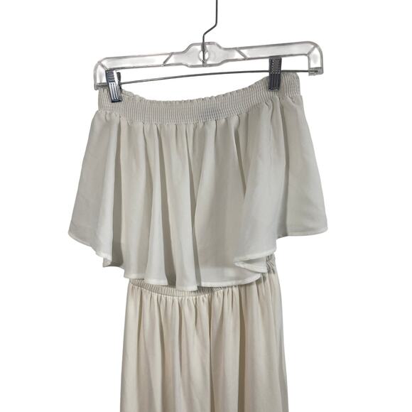 Show Me Your Mumu XS Off Shoulder White Maxi Hacienda Dress - Picture 3 of 10